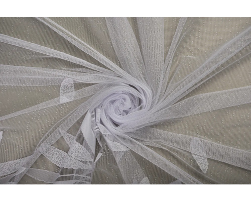 Țesătură decorativă din voal cu model de frunze, rulată