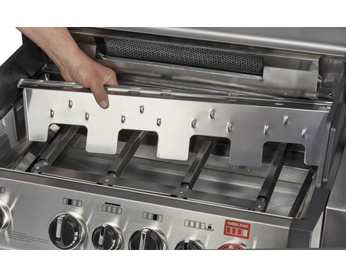 Grătar din oțel inoxidabil cu arzător și distribuitor de căldură