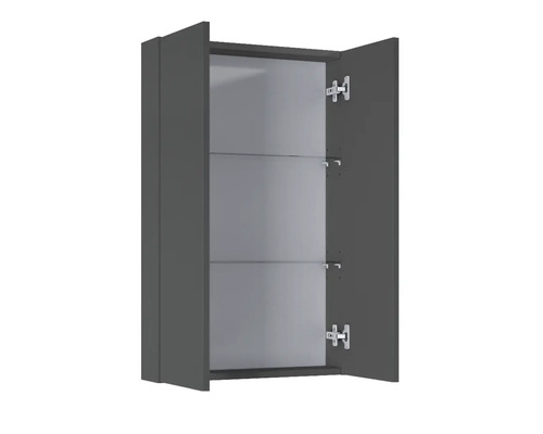 Dulap suspendat deschis cu trei rafturi de sticlă pentru baie