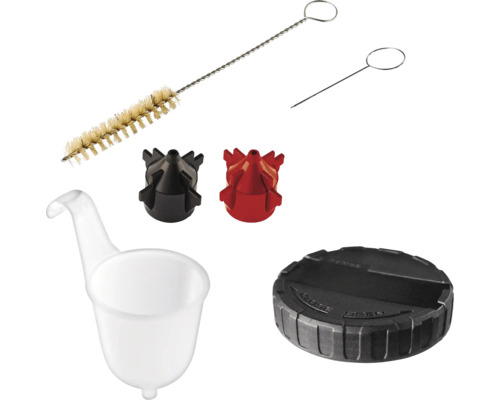 Set accesorii pentru pistoale de pulverizare vopsea cu perie de curățare, duze și recipient pentru vopsea