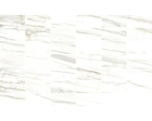 Mostră de plăci de perete albe cu aspect de marmură