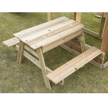 Set de scaune pentru copii din lemn cu masă și bănci pentru grădină