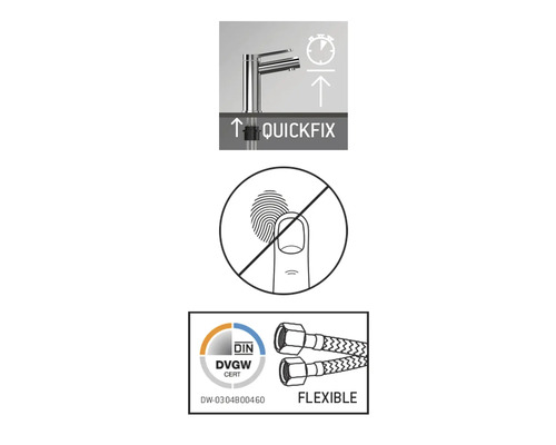 Informații despre Quickfix, anti-amprentă și furtunuri de conectare flexibile