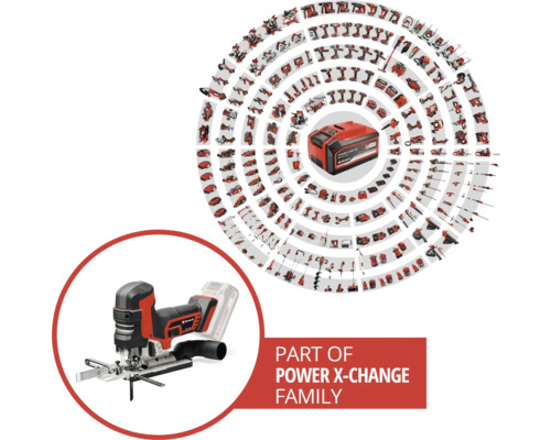 Gama Einhell Power X-Change cu ferăstrău vertical cu acumulator și acumulator