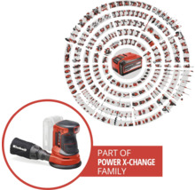 Șlefuitor excentric Einhell și acumulator Power X-Change cu alte unelte din familia Power X-Change