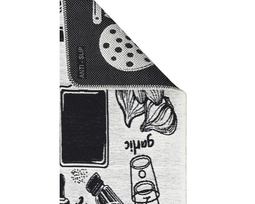 Covor de bucătărie cu strat anti-alunecare și motive alimentare