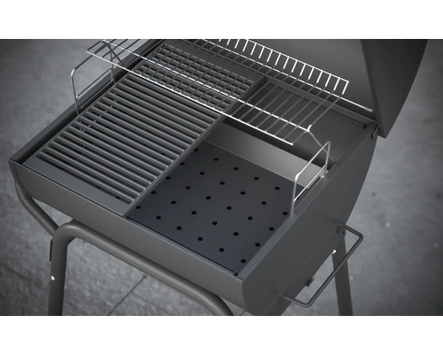 Grătar deschis pe cărbune cu grătar și grătar pentru menținerea căldurii