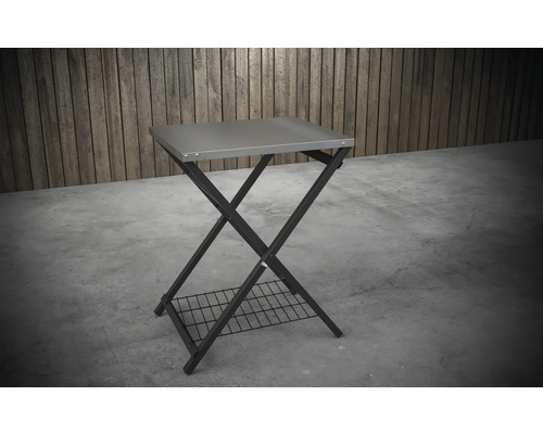 Masă pliabilă cu grătar de depozitare