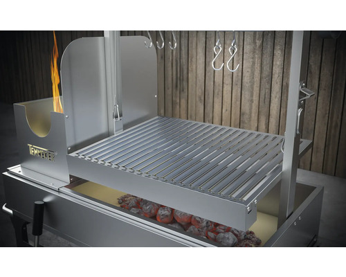 Grătar Temmker cu grătar, cărbune și foc