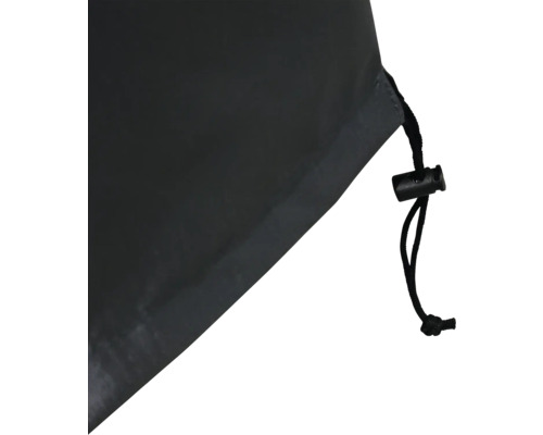 Prim-plan cu husă de protecție neagră cu șnur