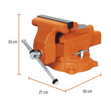 Menghină de banc cu dimensiunile de 26 cm înălțime, 27 cm lățime și 50 cm lungime.