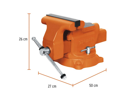 Menghină de banc cu dimensiunile de 26 cm înălțime, 27 cm lățime și 50 cm lungime.