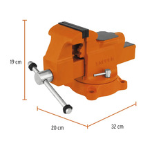 Menghină de banc cu dimensiunile de 19 cm înălțime, 20 cm lățime și 32 cm adâncime.