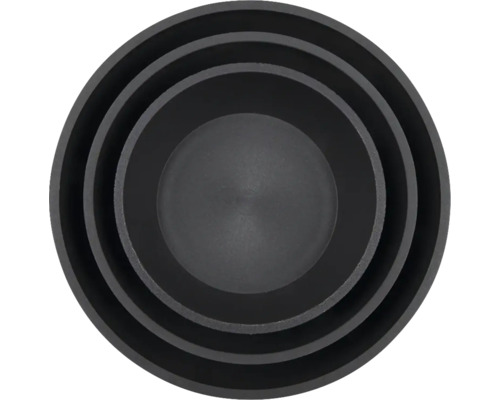 Abajur negru din metal, vedere de sus