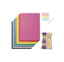 Set de artizanat cu plăci perforate, ace de brodat și ață de brodat
