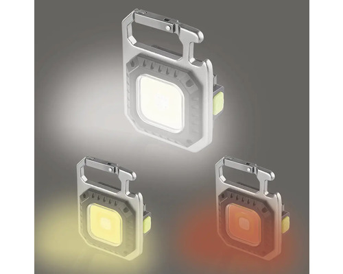 Lampă breloc cu LED cu carabină și diverse culori de lumină