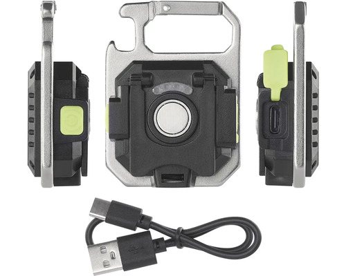Lanternă cu carabină și cablu USB