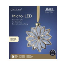 Lumină decorativă Micro LED în formă de stea, cu baterii, pentru interior