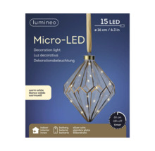 Lumină decorativă micro LED cu baterii și funcție de temporizare, diametru de aproximativ 16 centimetri
