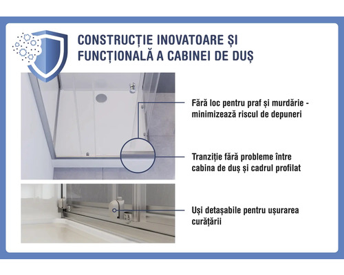 Construcție inovatoare și funcțională a cabinei de duș