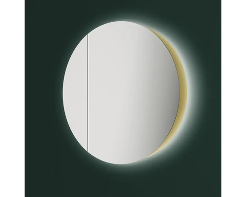 Dulap de oglindă rotund cu iluminare pentru baie