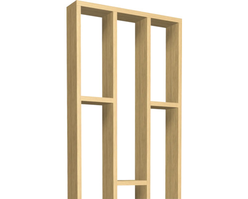 Raft din lemn cu mai multe compartimente deschise