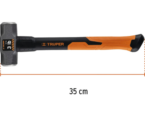Ciocan cu mâner din fibră de sticlă, lungime 35 cm și logo Truper