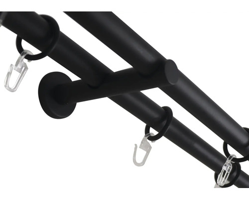 Bară dublă pentru perdea cu inele și cârlige pentru perdea