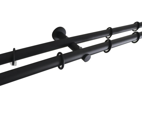 Bară dublă pentru perdele cu inele pentru decorarea ferestrelor