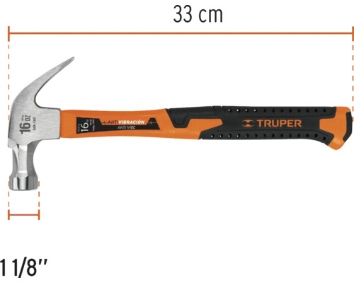 Ciocan cu mâner antivibrații, lungime 33 cm