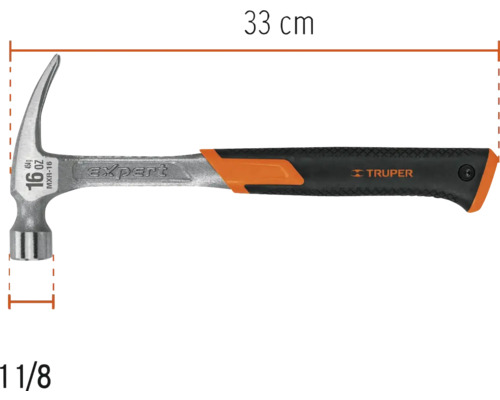 Ciocan cu o lungime de 33 cm și o dimensiune a capului de 1 1/8.