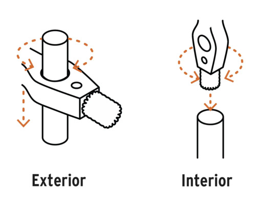 Ilustrație a montajului unui mâner de ușă
