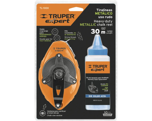 Truper Expert Set de cretă de marcare cu o lungime a șnurului de 30 de metri și cretă de rezervă