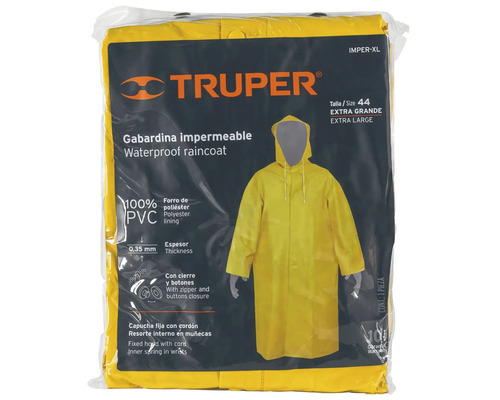 Impermeabil galben din PVC în pachet