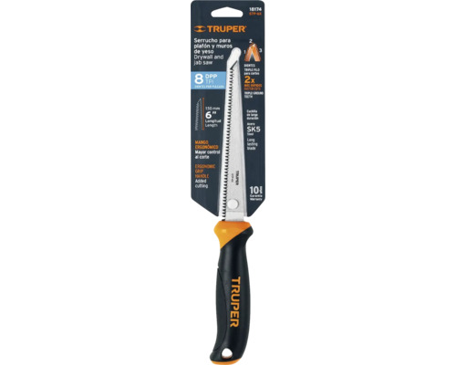Fierăstrău pentru gips-carton Truper cu mâner ergonomic și lamă de 150 milimetri
