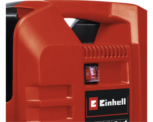 Imagine detaliată cu un dispozitiv Einhell cu comutator și logo