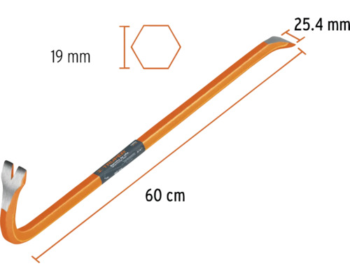 Rangă, lungime 60 cm, cu dimensiuni