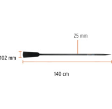 Mai de piloți cu dimensiunile: 140 centimetri lungime, 102 milimetri lățimea capului și 25 milimetri diametrul vârfului.