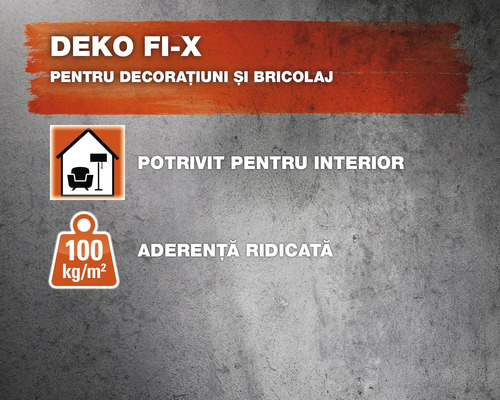 Înscripție Deko Fi-X pentru decorațiuni și bricolaj, potrivit pentru interioare cu aderență ridicată