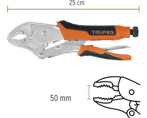 Cleste autoblocant, lungime 25 cm, deschidere falcă 50 mm