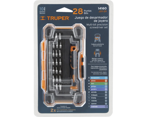 Set șurubelnițe de precizie Truper Multi-bit, 28 de piese