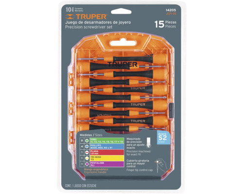 Set șurubelnițe de precizie Truper, 15 bucăți în cutie