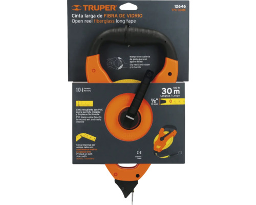 Casetă portabilă de măsurare din fibră de sticlă cu o lungime de 30 de metri de la Truper