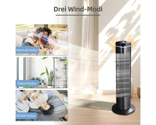 Ventilator turn cu trei moduri de vânt: mod normal, mod natural și mod de somn.