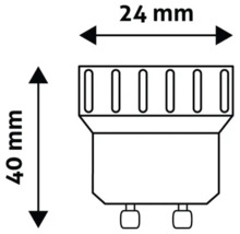 Dimensiunile unui bec: 24 mm lățime și 40 mm înălțime