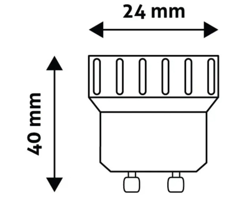 Dimensiunile unui bec: 24 mm lățime și 40 mm înălțime