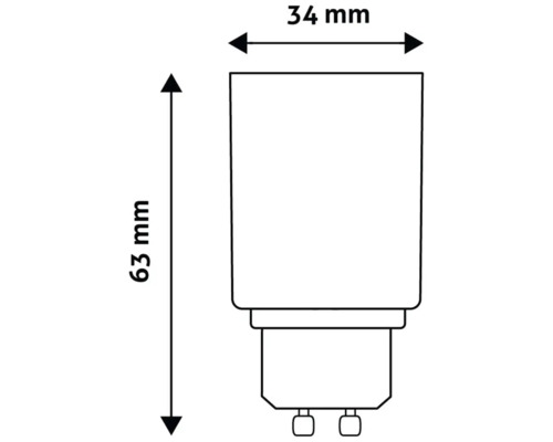 Dimensiunile unei lămpi: 63 milimetri înălțime și 34 milimetri lățime.