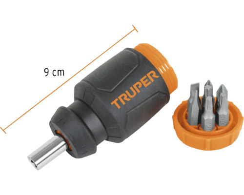 Șurubelniță scurtă de 9 cm cu biți