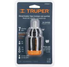 Șurubelniță Truper Multi-bit cu tijă magnetică și mâner de depozitare a biților