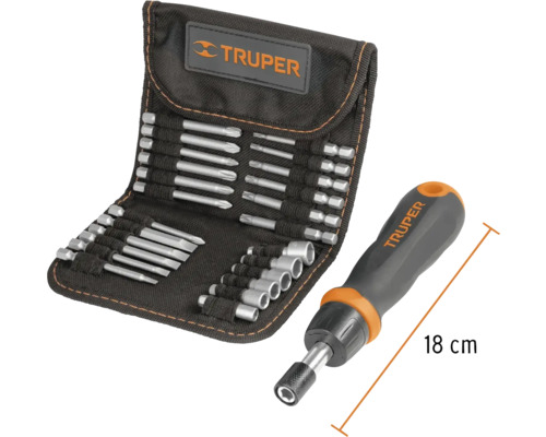 Set de șurubelnițe Tröper cu diverse biți și o lungime de 18 cm